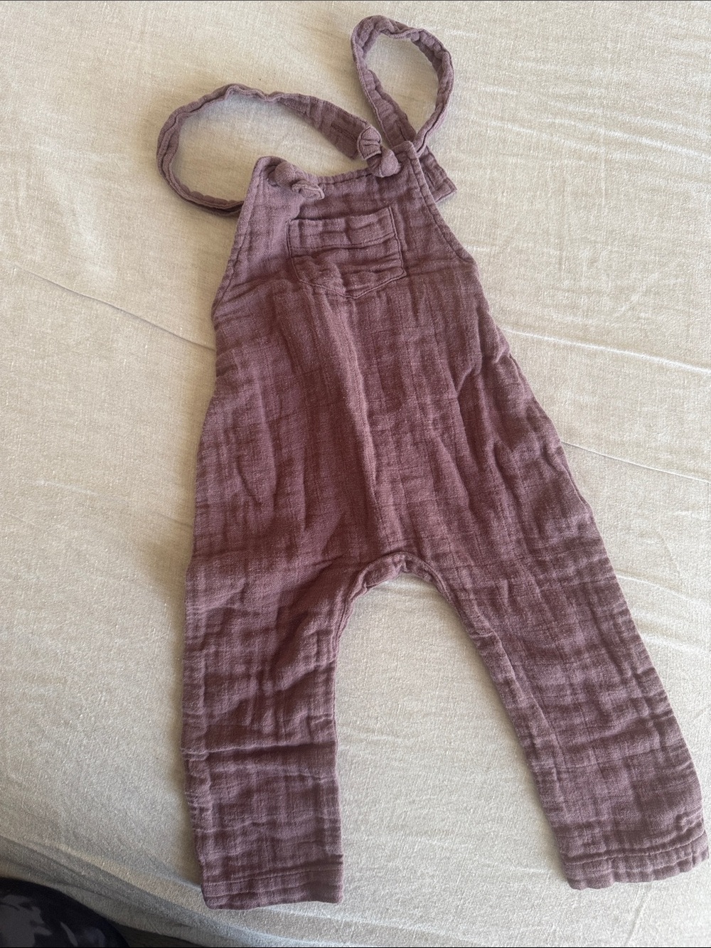 Jamie Kay Plum Overalls with Knotted Straps